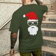 Santa Claus Christmas Hat Beard Sunglasses Christmas T-Shirt mit Rückendruck Geschenke für Ihn