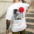 Aesthetic Retro Tokyo Tower Silhouette Japan Fans T-Shirt mit Rückendruck Geschenke für Ihn