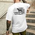 Beagle Dad Distressed American Flag Patriotic Dog Men's T-shirt Back Print Gifts for Him