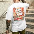 Cat Ramen Noodle Japanese Backprint T-Shirt mit Rückendruck Geschenke für Ihn