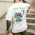 Children's Dino Children's Ich Bin Sieben 7 Jahre Alt T-Shirt mit Rückendruck Geschenke für Ihn