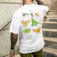 Children's Dinosaur Popular Dinos With Name T-Shirt mit Rückendruck Geschenke für Ihn