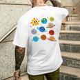 Divertido Pijama Del Sistema Solar De Astronauta Del Mundo Manga Larga Camiseta Hombre Estampado Espalda Regalos para él