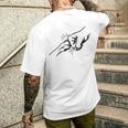 Dog And Man Hitting Hand Man Dog Friendship Bump Dog Paw Gray T-Shirt mit Rückendruck Geschenke für Ihn