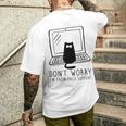 Don't Worry I'm From Support Tech Cat Lover Gray T-Shirt mit Rückendruck Geschenke für Ihn