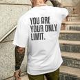 Fitness Backprint Slogan Jogging Training Motivation Sports T-Shirt mit Rückendruck Geschenke für Ihn