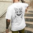 Fox Lovers Fox Motif Animals Gray T-Shirt mit Rückendruck Geschenke für Ihn