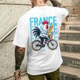 France Bicycle And Baguette Breton Stripes Rooster T-Shirt mit Rückendruck Geschenke für Ihn