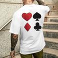 Poker Playing Cards Cross Heart Motif Card Fun T-Shirt mit Rückendruck Geschenke für Ihn