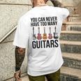 Never Too Many Guitars Guitar T-Shirt mit Rückendruck Geschenke für Ihn