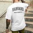 Harvard Massachusetts Maintage Athletic Sports Gray T-Shirt mit Rückendruck Geschenke für Ihn