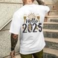 Hello 2025 Fête Réveillon Cadeau Nouvel An Festif T-shirt imprimé au dos Cadeaux pour lui