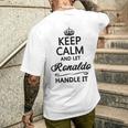 Keep Calm And Let Ronaldo Handle It Name Gray T-Shirt mit Rückendruck Geschenke für Ihn