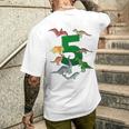 Kinder Geburtstags 5 Jahre Dinosaurier Dino 5 Geburtstag T-Shirt mit Rückendruck Geschenke für Ihn