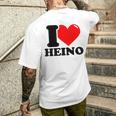 I Love Heino Gray T-Shirt mit Rückendruck Geschenke für Ihn