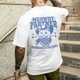 Meowdy Partner Cowboy Catintage Cat T-Shirt mit Rückendruck Geschenke für Ihn