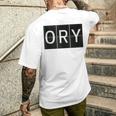 Ory Paris Fr Frankreich Retro Weltreise Flughafen Code T-Shirt mit Rückendruck Geschenke für Ihn