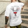 I Am A Reindeer Fun Christmas Gray T-Shirt mit Rückendruck Geschenke für Ihn