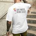 Save Water Drink Lillet Summer Alcohol Lillet S T-Shirt mit Rückendruck Geschenke für Ihn