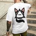 Theta Delta Cat Therian Pride Gray T-Shirt mit Rückendruck Geschenke für Ihn