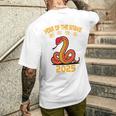 Year Of The Snake 2025 Chinese New Year 2025 Red Snake Men's T-shirt Back Print Gifts for Him