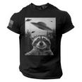 Alien UFO Raccoon Men's T-Shirt - Patriotic USA Flag Design