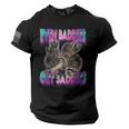 Even Baddies Get Saddies Meme Men's Tee - USA Flag Sleeve