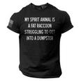 Fat Raccoon Sarcasm Men's Tee - American Flag Sleeve, USA Pride