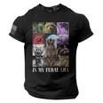Men's Tee - Funny Feral Raccoon Meme with American Flag Sleeve