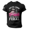 Men's USA Flag Tee - Get In Loser Meme Raccoon Opossum Theme
