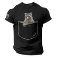 Pocket Raccoon Men's T-Shirt - USA Flag Sleeve - Patriotic Style