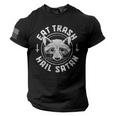 Raccoon Eat Trash Tee for Men - Gothic USA Flag Sleeve Design