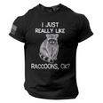 Raccoon Lover Men’s T-Shirt - Patriotic USA Flag Sleeve Edition