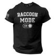 Raccoon Mode On Costume Trash Panda Animal Lover American Flag On Sleeve Men Tee USA Flag T-Shirt