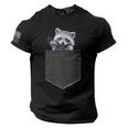 Raccoon Pocket Men's T-Shirt | USA Flag Sleeve | Patriotic Style