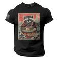 Raccoon Ramen Anime Men's Tee - USA Flag Sleeve | Fun Raccoon Design