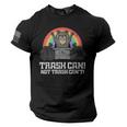 Raccoon Trash Cat Graphic Tee – Unisex USA Flag Sleeve T-Shirt