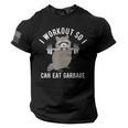 Raccoon Workout Tee - Patriotic Trash Panda Gym Shirt with USA Flag