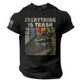 Retro Raccoon Lover Tee with American Flag Sleeve - Men's T-Shirt