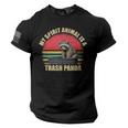 Trash Panda Raccoon Enthusiast Tee for Men - USA Flag Sleeve