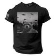 UFO Raccoon USA Flag Tee - Men's Patriotic Alien T-Shirt
