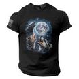 USA Flag Men's Tee - Howling Animals & Patriotic Pride