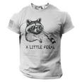 A Little Feral Raccoon Moon Tee | Men's USA Flag Sleeve T-Shirt