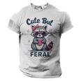 Cute Feral Girl Raccoon T-Shirt - Women Men USA Flag Sleeve