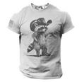 Raccoon Cowboy Graphic Tee - Unisex American Flag Sleeve