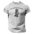 Raccoon Cowboy USA Flag Men’s T-Shirt - Humorous Patriotic Tee