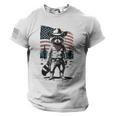 Racoon Cowboy Western Country -Adults Vintage Small Multicolor Short Sleeve American Flag On Sleeve Men Tee USA Flag T-Shirt