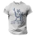Stay Trashy Raccoon Halloween Men’s T-Shirt | USA Flag Sleeve