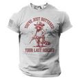 You'Ve Just Buttered Your Last Biscuit Cowboy Raccoon American Flag On Sleeve Men Tee USA Flag T-Shirt