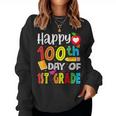 100 Days Smarter First Grade 100Th Day Of School 1St Grade Women Sweatshirt